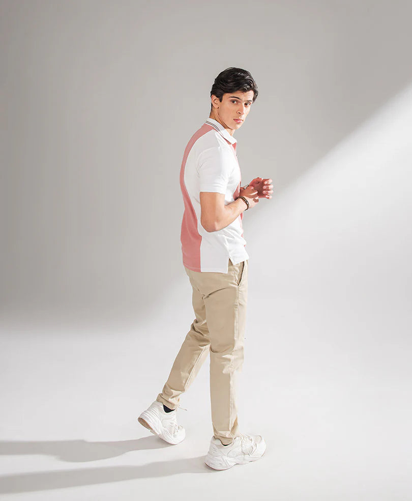 WHITE & ASH ZIP POLO