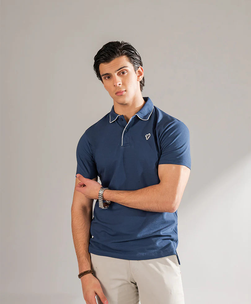 BLUE TENNIS POLO