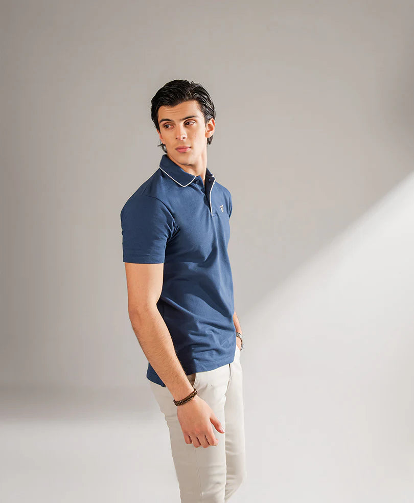 BLUE TENNIS POLO