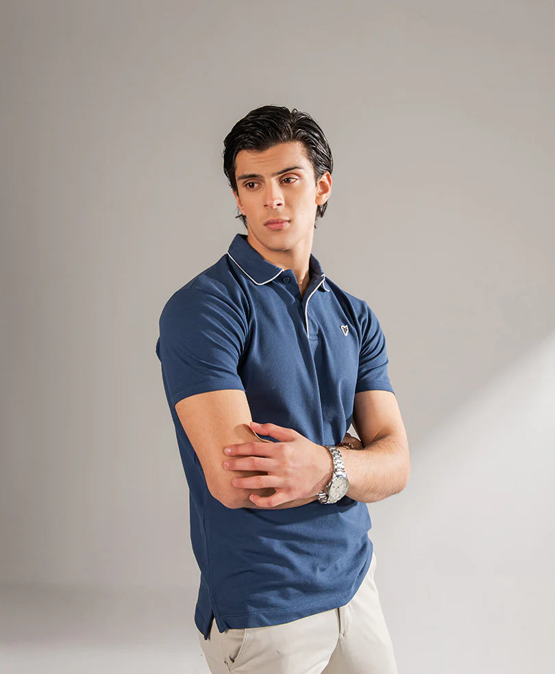 BLUE TENNIS POLO